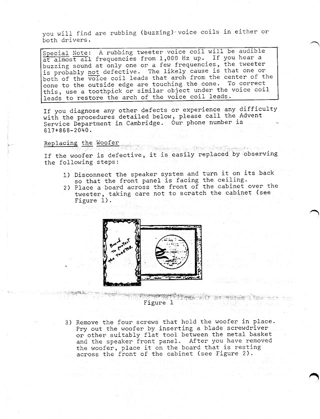 Servicing the Advent Loudspeaker pg2 300