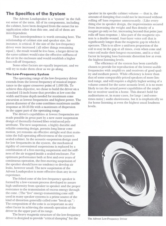 The Advent Loudspeaker pg4 900 (Large)